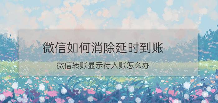 微信如何消除延时到账 微信转账显示待入账怎么办？